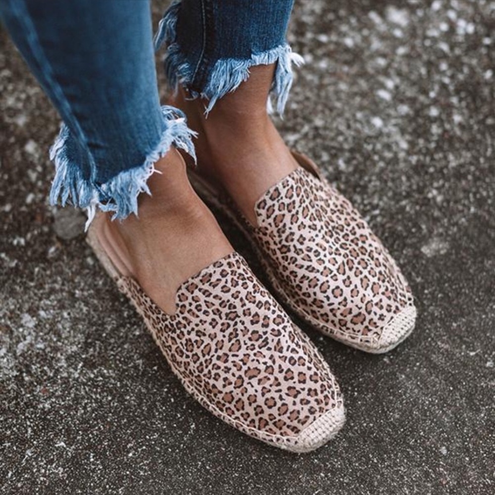 NEW! Leopard Print Flatform Espadrille Mules - Picture 3 of 4